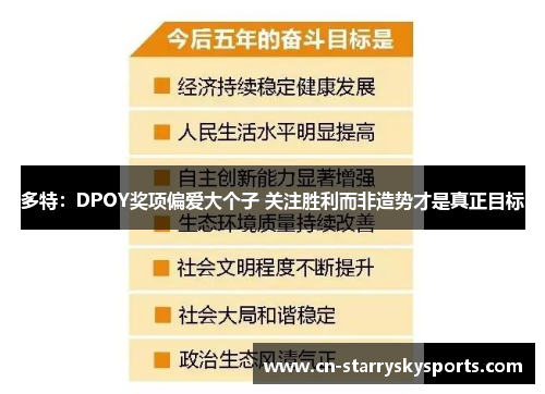 多特：DPOY奖项偏爱大个子 关注胜利而非造势才是真正目标