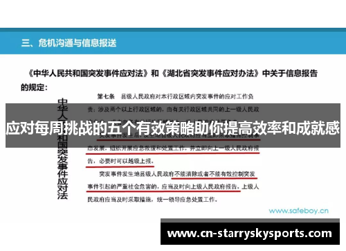 应对每周挑战的五个有效策略助你提高效率和成就感