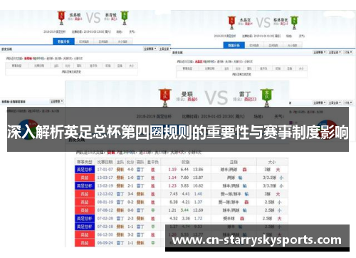 深入解析英足总杯第四圈规则的重要性与赛事制度影响